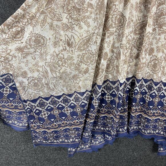 Coldwater Creek Skirt Womens XL Floral Pull On Nylon Asymmetrical Flowy Boho NEW - Picture 4 of 16